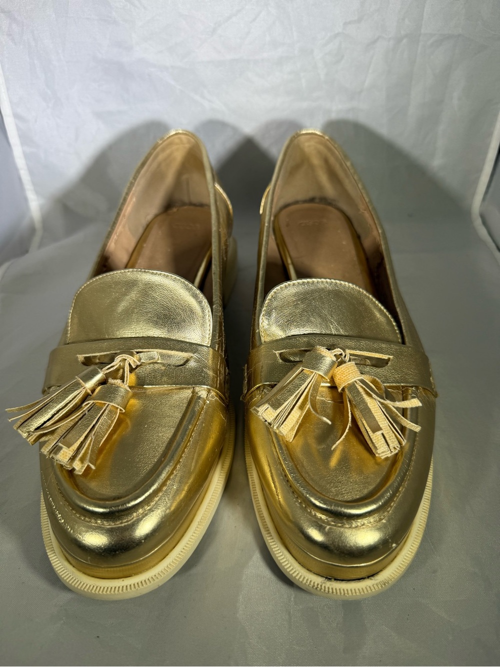 ASOS Metallic Gold Tassel Loafers